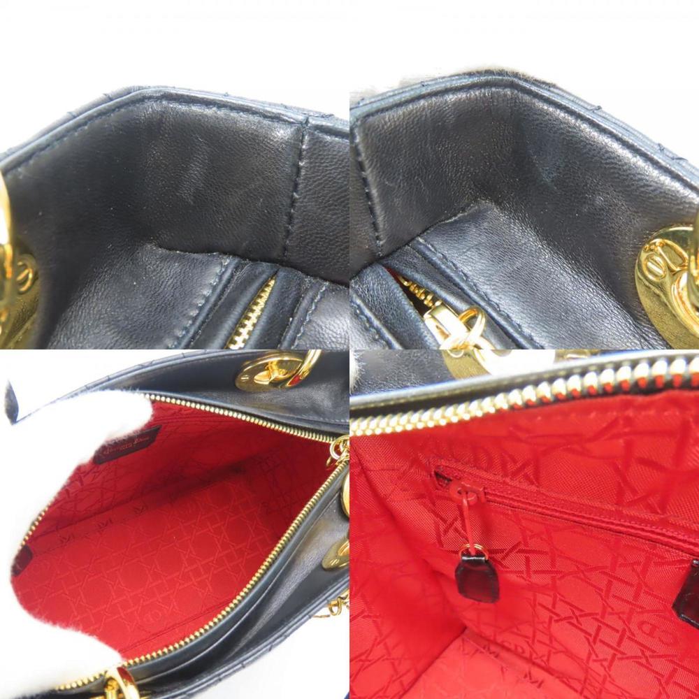 CHRISTIAN DIOR Lady Cannage Lambskin Black Shoulder Bag - Picture 7 of 11